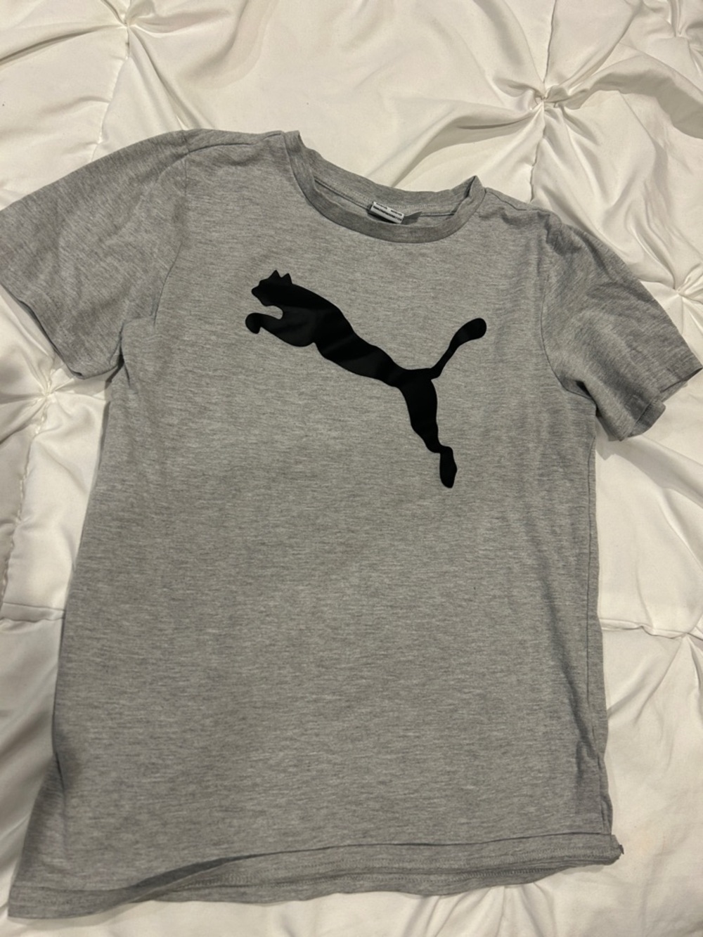 Puma Black Logo Heather Gray Cat Tee